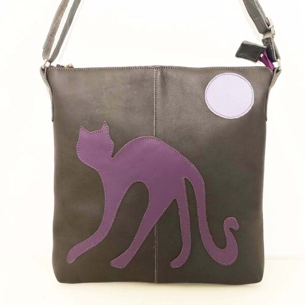 Bolso bandolera de piel gris