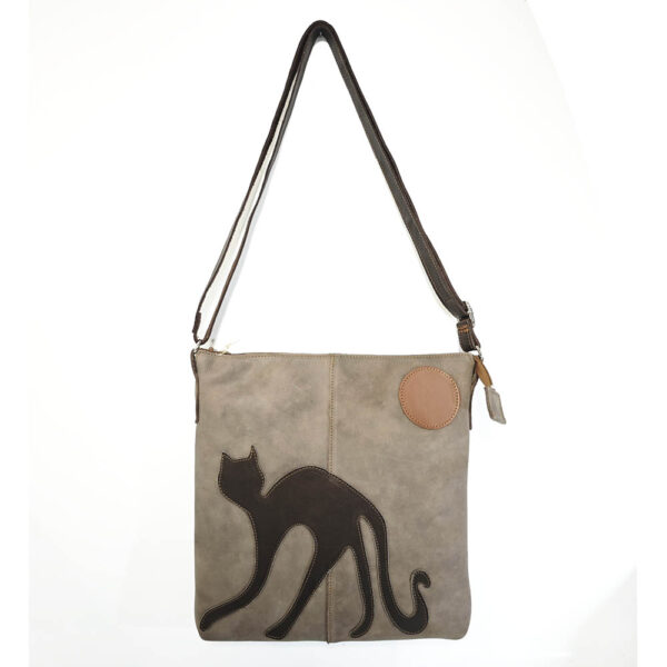 Bolso de piel marrón taupe