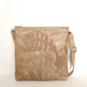 Bolso de piel beige
