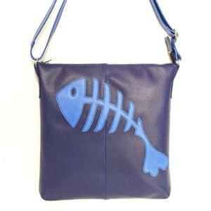 Bolso bandolera de piel azul marino