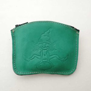 monedero de piel verde duende