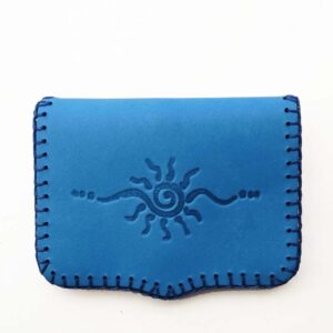 Cartera de piel azulón