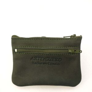 Monedero de piel verde