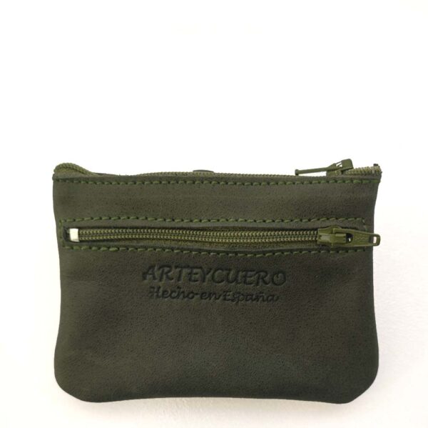 Monedero de piel verde