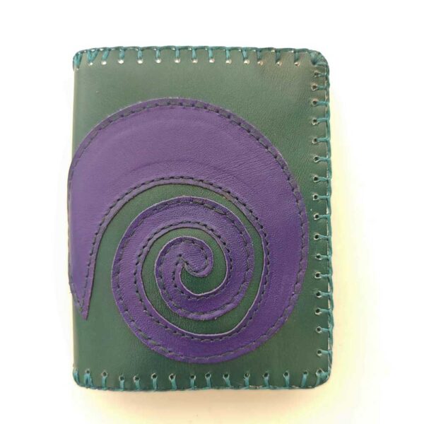 Cartera billetera de piel verde