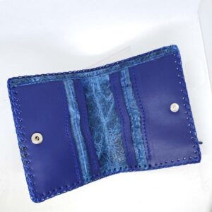 Cartera billetero de piel azul
