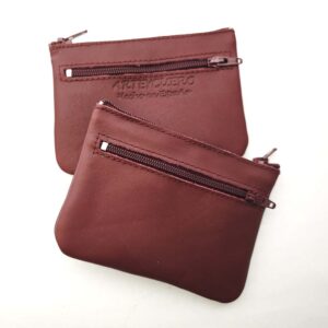 Monedero de piel granate