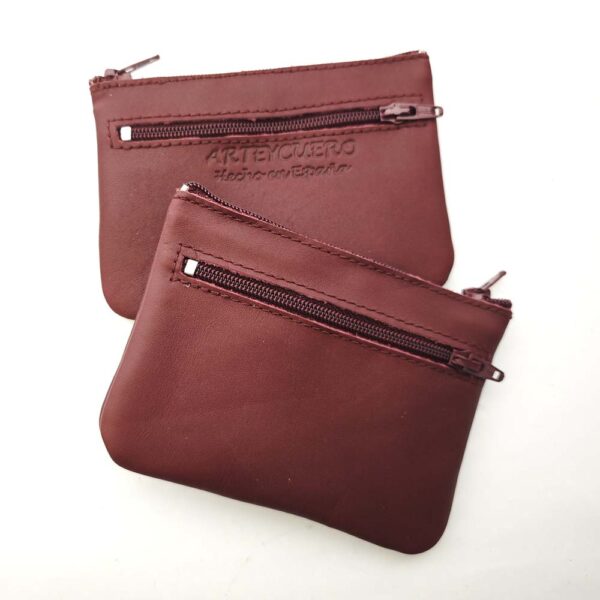 Monedero de piel granate