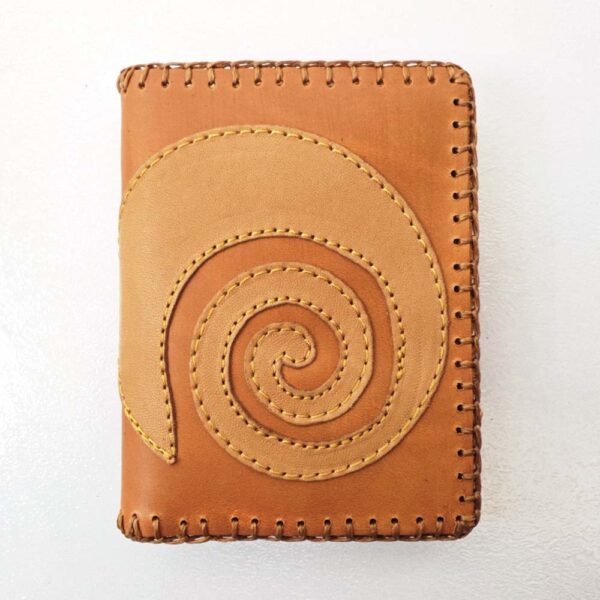 Cartera billetero de piel camel