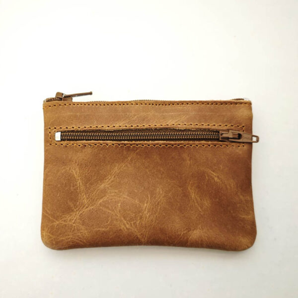 Monedero de piel camel