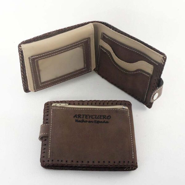 Cartera billetero de piel marrón