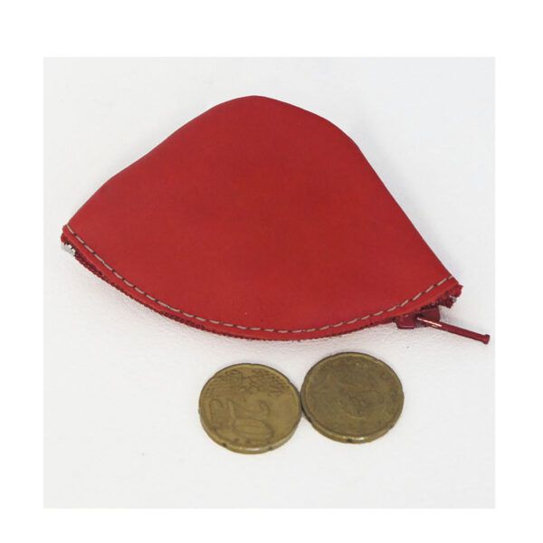Monederito de piel rojo