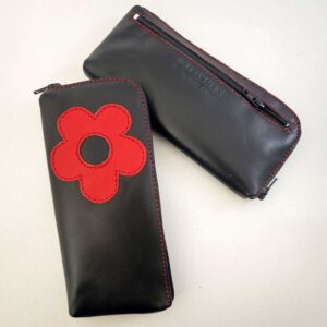 Funda gafas negra de piel