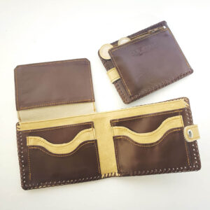 Cartera billetero de piel marrón