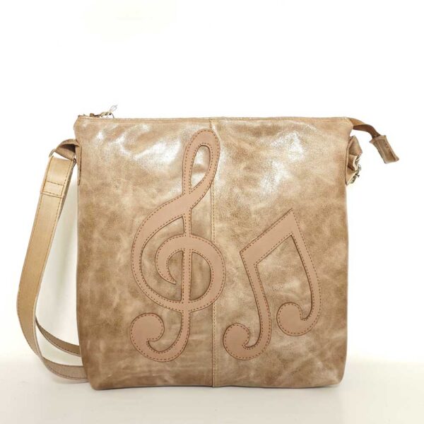 Bolso de piel beige