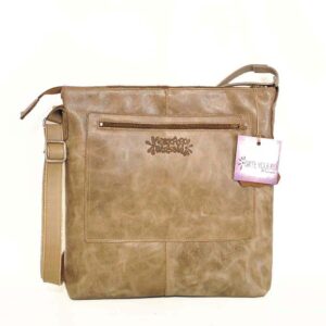 Bolso de piel beige