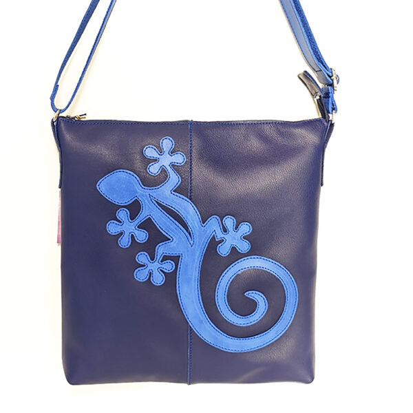 Bolso bandolera de piel azul marino