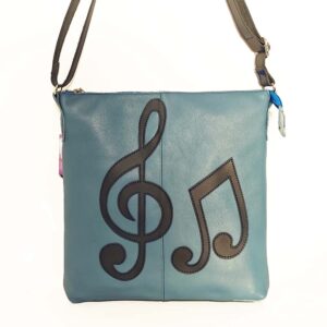 Bolso bandolera de piel azul