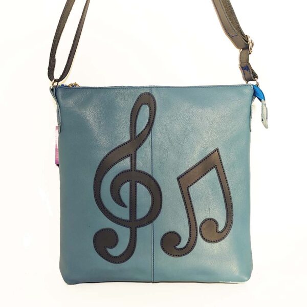 Bolso bandolera de piel azul
