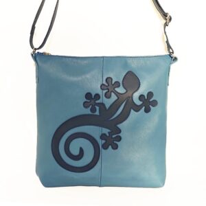 Bolso de piel azul