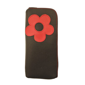 Funda de gafas de piel negra
