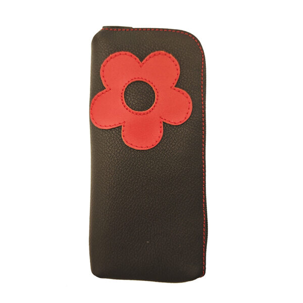 Funda de gafas de piel negra