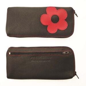 Funda de gafas de piel negra
