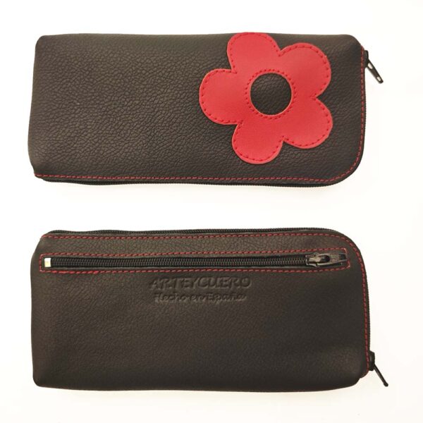 Funda de gafas de piel negra