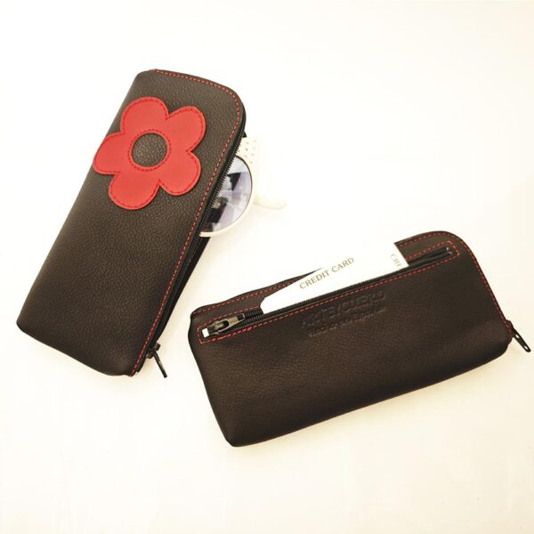 Funda de gafas de piel negra