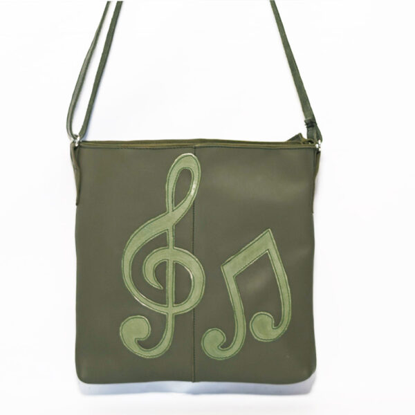 Bolso bandolera de piel verde oliva