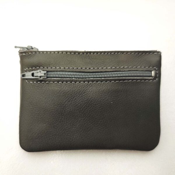 Monedero de piel gris