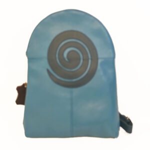 Mochila de piel azul claro