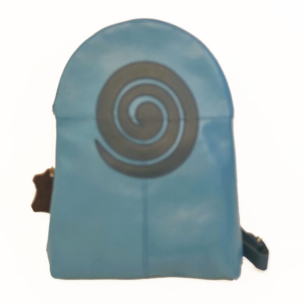 Tienda online de artículos hechos a mano en cuero y piel. Artesanos del cuero. Mochila de piel con espiral IMG 20260922 1125441 copia Mochila de piel azul claro