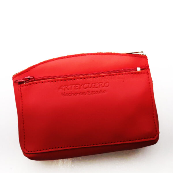 Monedero de piel rojo