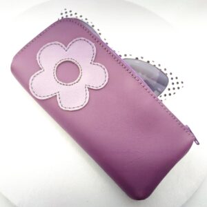 Funda de gafas de piel morada