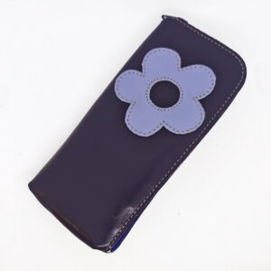 Funda de gafas de piel morada