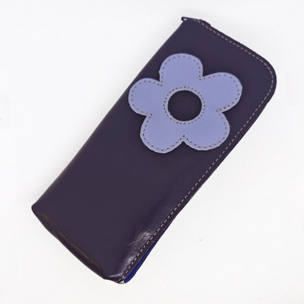 Funda de gafas de piel morada