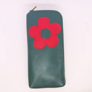 Funda de gafas de piel verde
