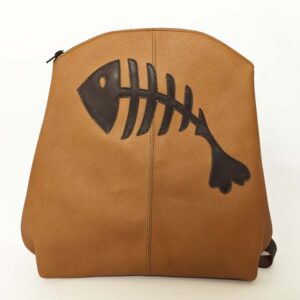 Mochila de cuero camel