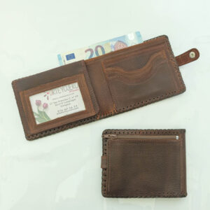 Cartera billetero de piel marrón