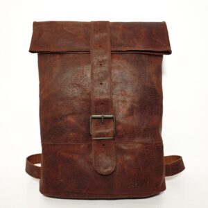 Mochila de cuero teja