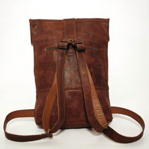 Mochila de cuero teja