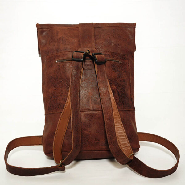 Mochila de cuero teja