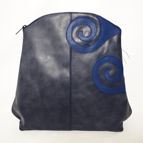 Mochila de piel azul marengo