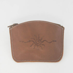 Monedero de piel camel