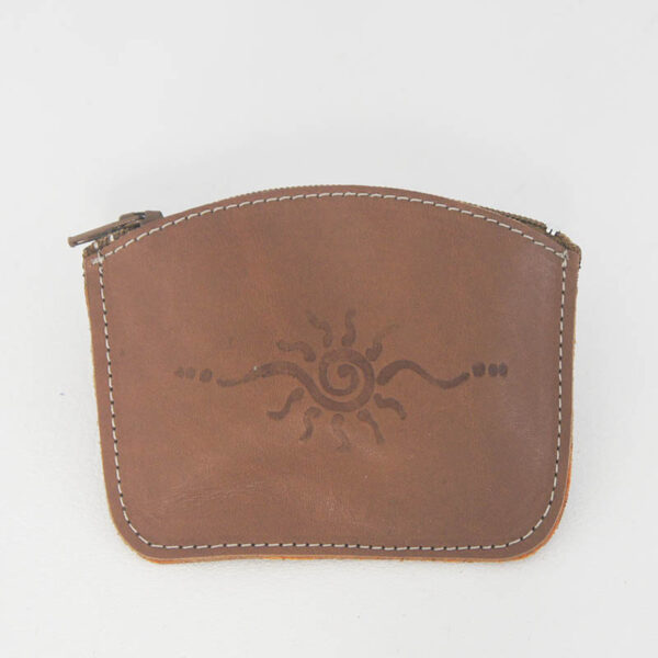 Monedero de piel camel