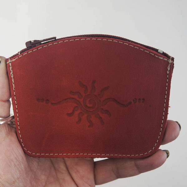 Monedero de piel granate