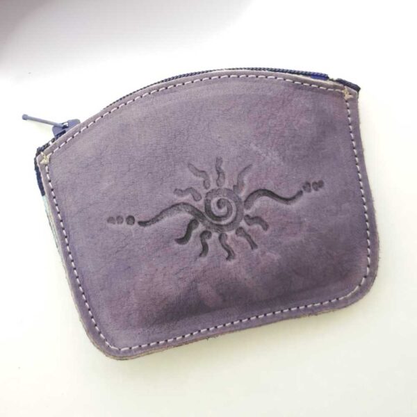 monedero de piel lila amanecer