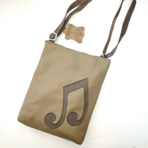 Bolso de piel marrón taupe