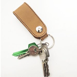 Llavero de piel camel